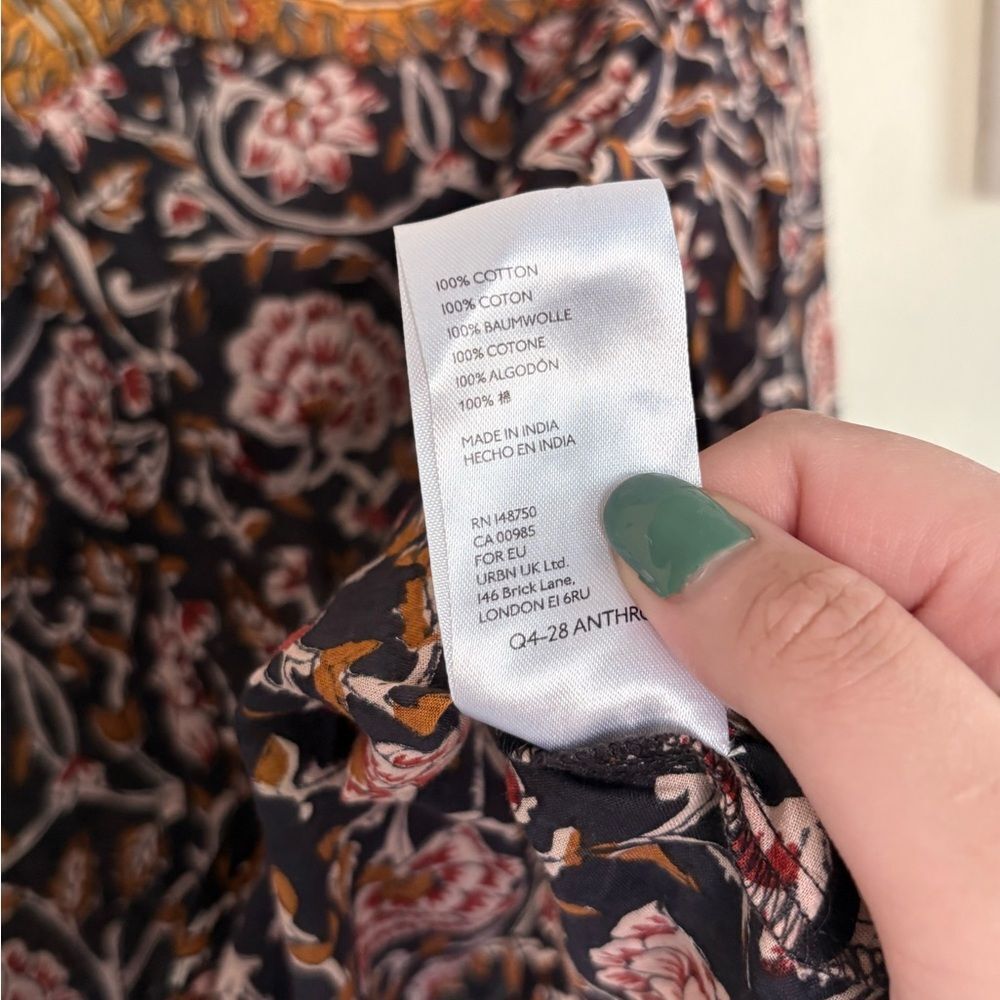 Anthropologie Othilia Sera Ruffled Floral Top Extra Small - Picture 7 of 9